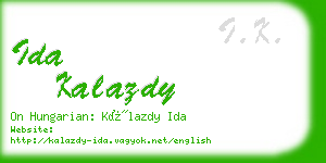 ida kalazdy business card